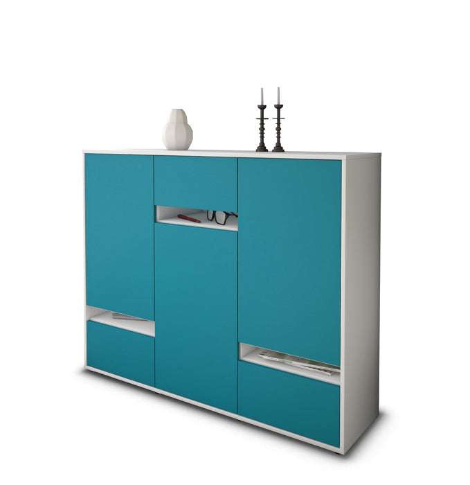 Highboard Mirella, Türkis Studio (136x108x35cm) - Stil.Zeit Möbel GmbH