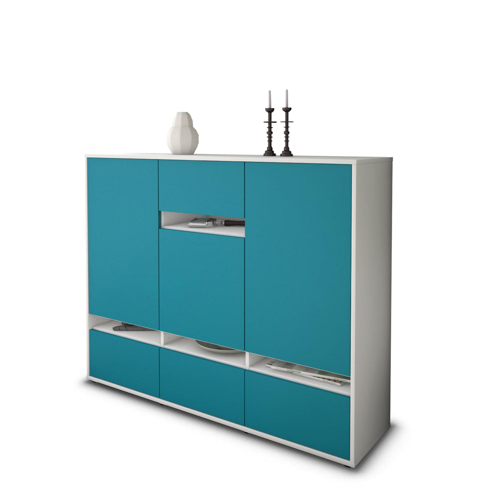 Highboard Mona, Türkis Studio (136x108x35cm) - Stil.Zeit Möbel GmbH