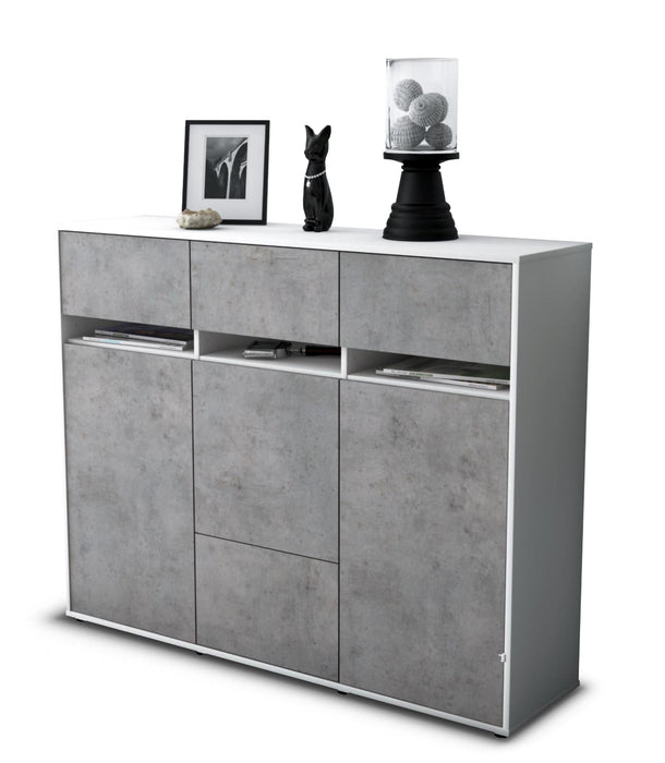 Highboard Monja, Beton Studio (136x108x35cm) - Stil.Zeit Möbel GmbH