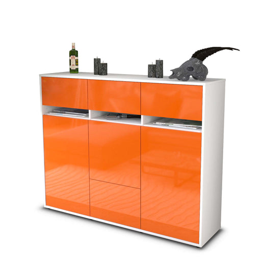 Highboard Monja, Orange Studio (136x108x35cm) - Stil.Zeit Möbel GmbH