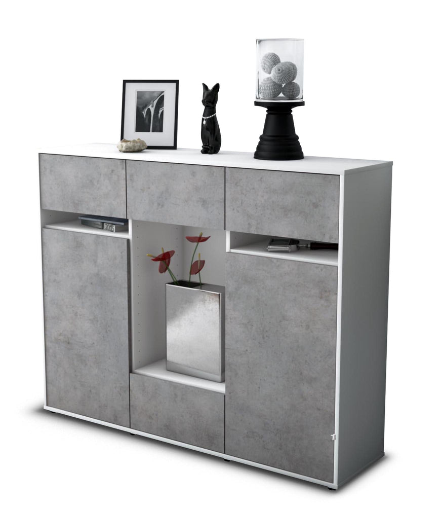 Highboard Nadia, Beton Studio (136x108x35cm) - Stil.Zeit Möbel GmbH