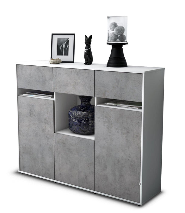 Highboard Nathalie, Beton Studio (136x108x35cm) - Stil.Zeit Möbel GmbH