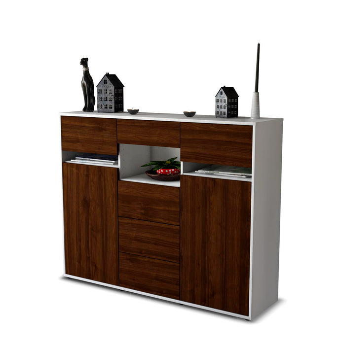 Highboard Nella, Walnuss Studio (136x108x35cm) - Stil.Zeit Möbel GmbH