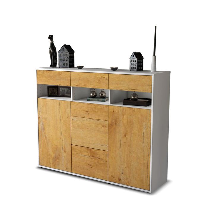 Highboard Ylenia, Eiche Studio (136x108x35cm) - Stil.Zeit Möbel GmbH