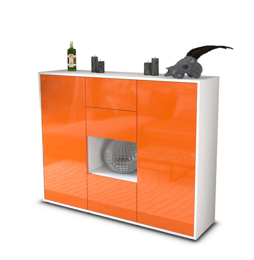 Highboard Nikolina, Orange Studio (136x108x35cm) - Stil.Zeit Möbel GmbH