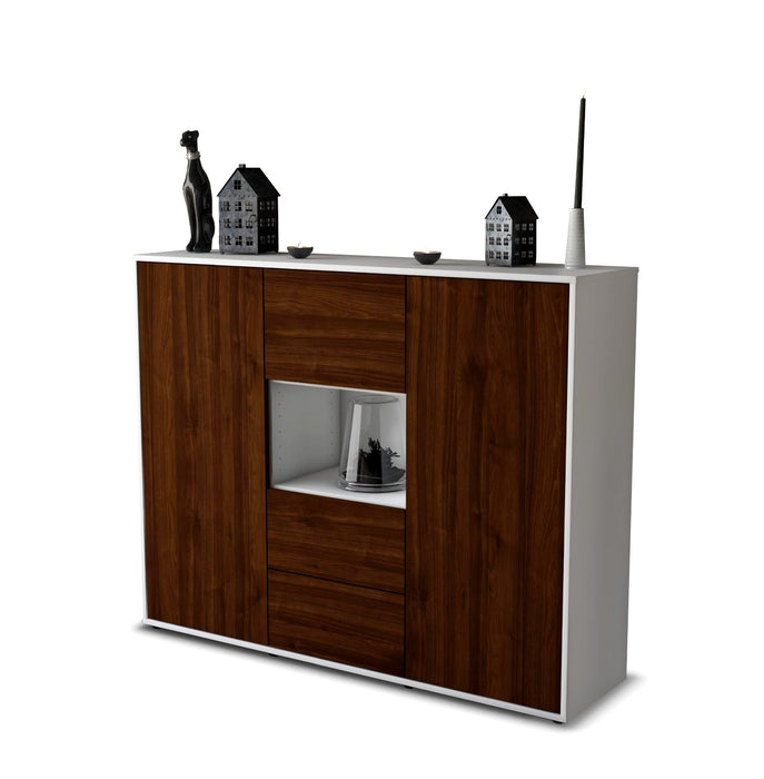 Highboard Nila, Walnuss Studio (136x108x35cm) - Stil.Zeit Möbel GmbH