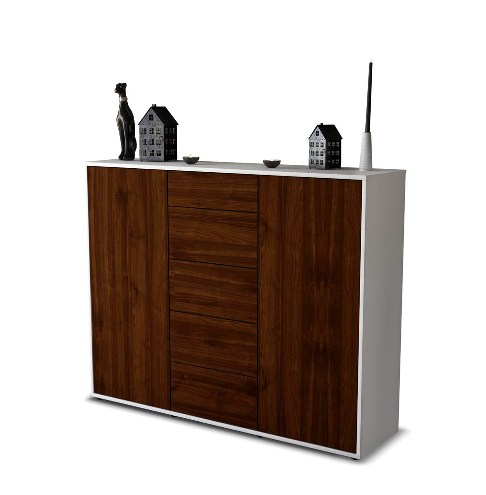 Highboard Nina, Walnuss Studio (136x108x35cm) - Stil.Zeit Möbel GmbH