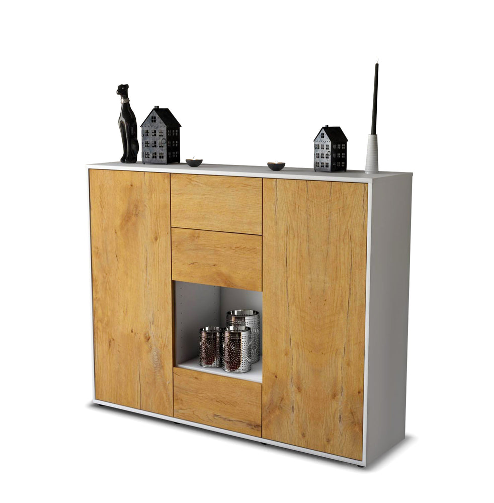 Highboard Nora, Eiche Studio (136x108x35cm) - Stil.Zeit Möbel GmbH