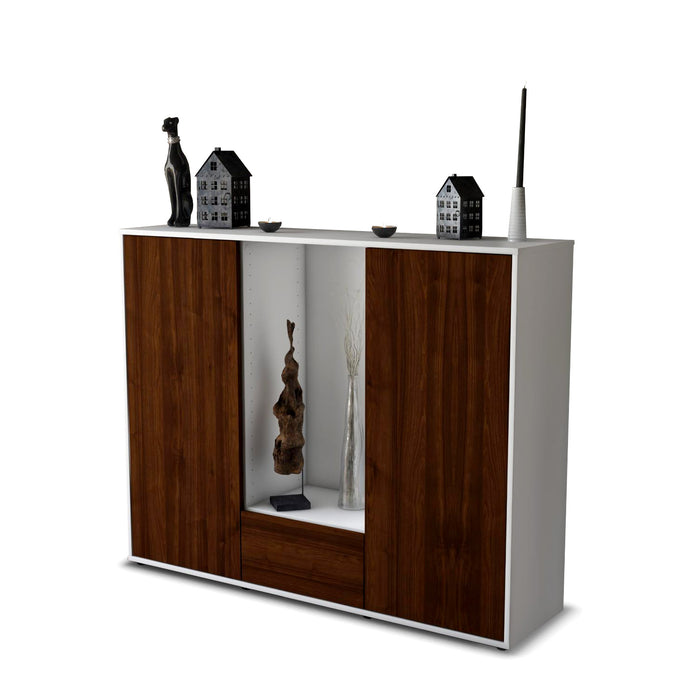 Highboard Nuccia, Walnuss Studio (136x108x35cm) - Stil.Zeit Möbel GmbH