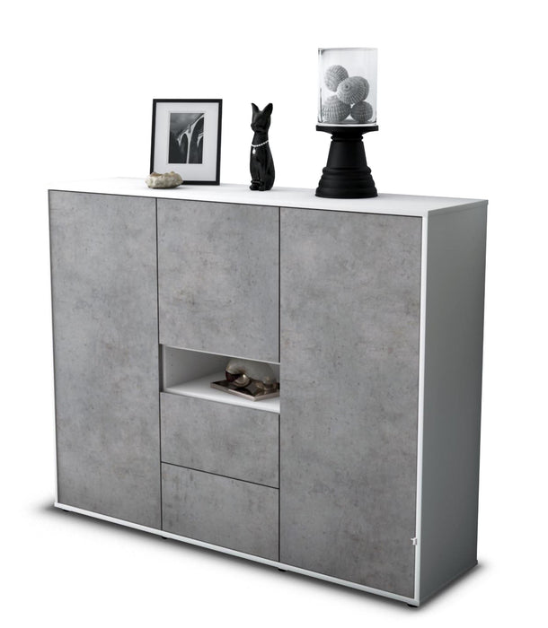 Highboard Olivia, Beton Studio (136x108x35cm) - Stil.Zeit Möbel GmbH