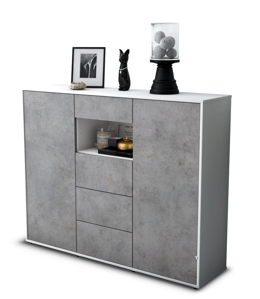 Highboard Ornella, Beton Studio (136x108x35cm) - Stil.Zeit Möbel GmbH