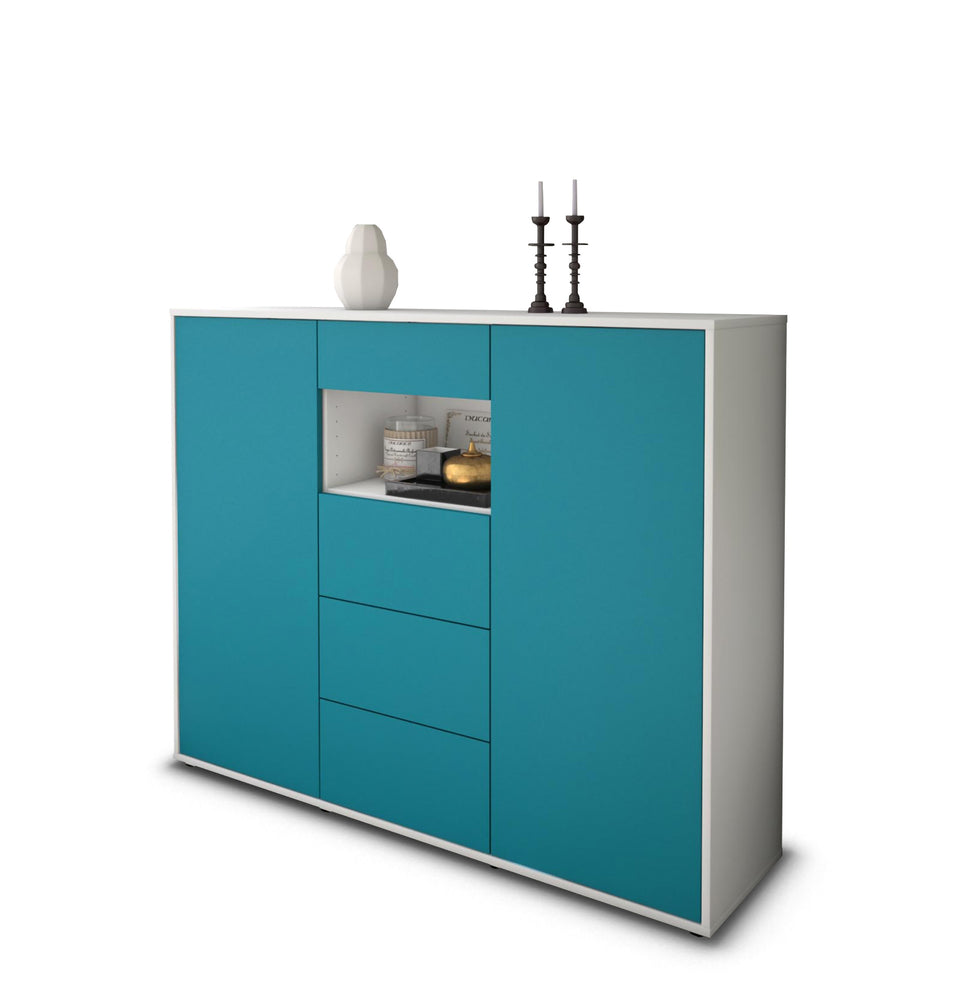 Highboard Ornella, Türkis Studio (136x108x35cm) - Stil.Zeit Möbel GmbH