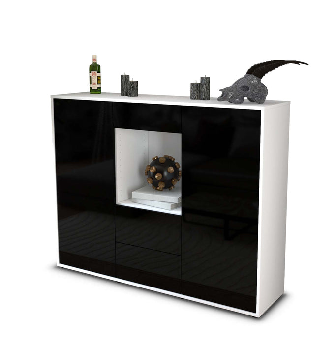 Highboard Ortensia, Schwarz Studio (136x108x35cm) - Stil.Zeit Möbel GmbH