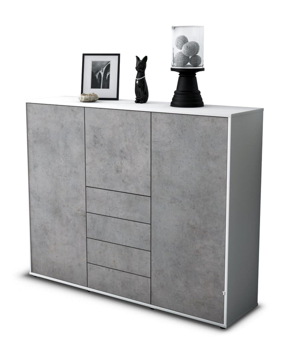 Highboard Pasquale, Beton Studio (136x108x35cm) - Stil.Zeit Möbel GmbH