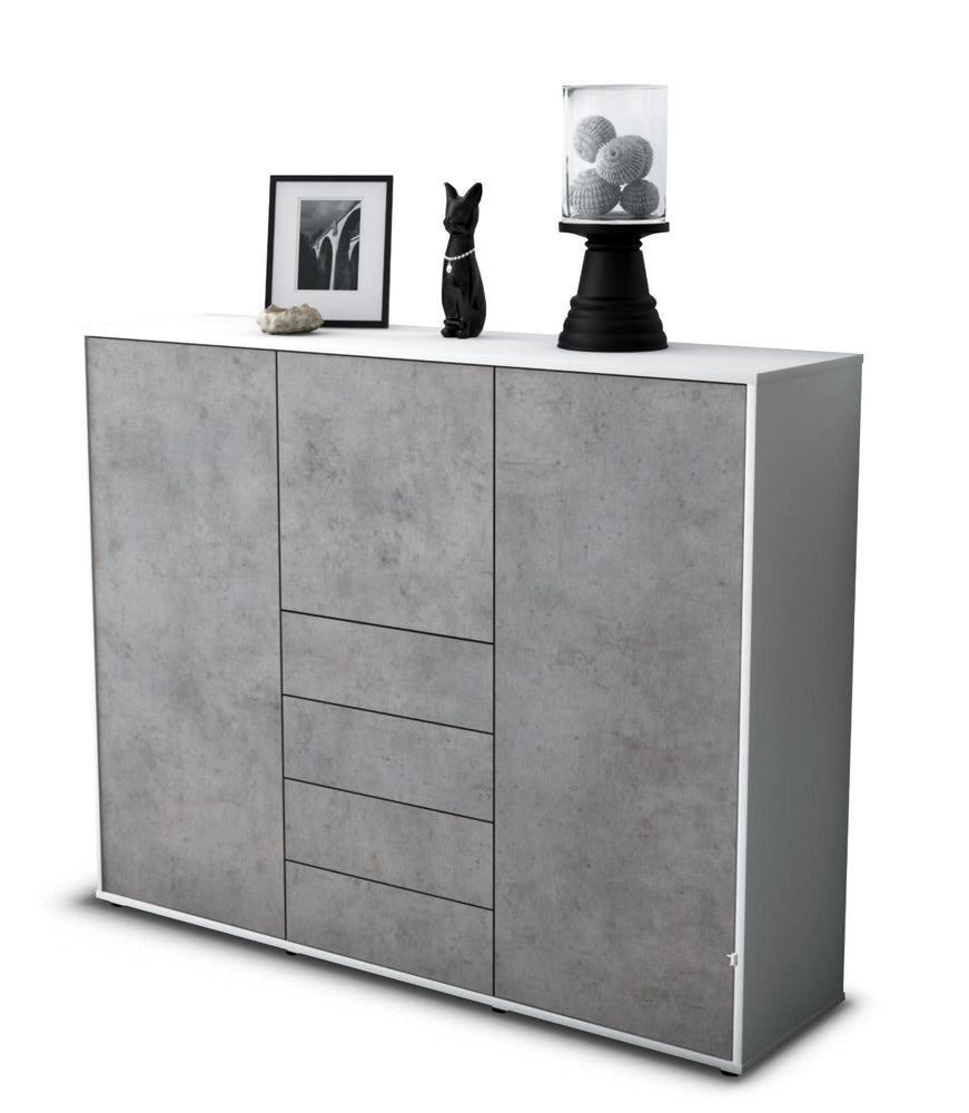 Highboard Pasquale, Beton Studio (136x108x35cm) - Stil.Zeit Möbel GmbH