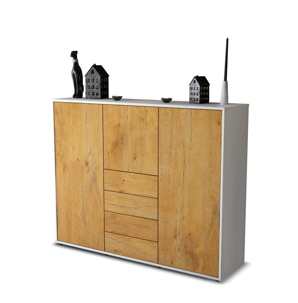 Highboard Pasquale, Eiche Studio (136x108x35cm) - Stil.Zeit Möbel GmbH