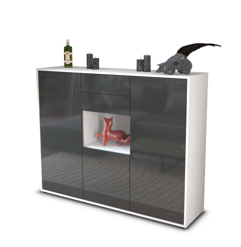 Highboard Penelope, Grau Studio (136x108x35cm) - Stil.Zeit Möbel GmbH