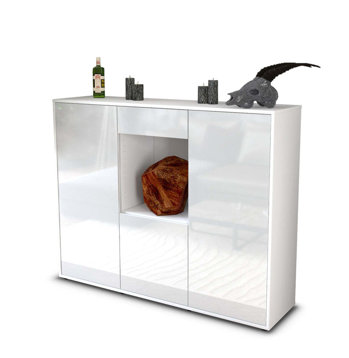 Highboard Peppina, Weiß Studio (136x108x35cm) - Stil.Zeit Möbel GmbH