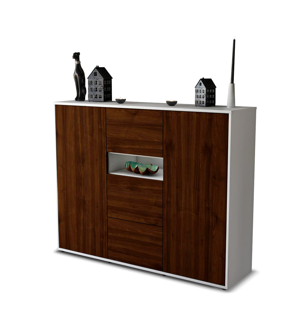 Highboard Quinta, Walnuss Studio (136x108x35cm) - Stil.Zeit Möbel GmbH