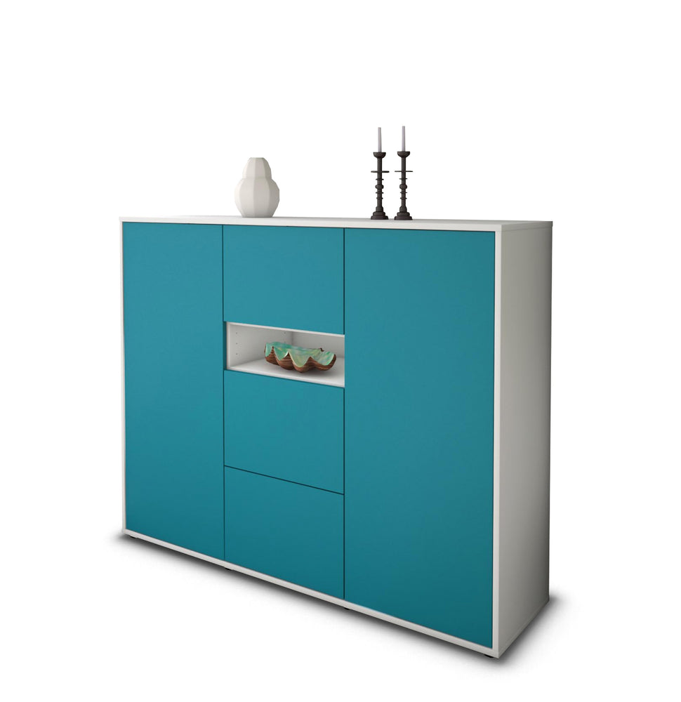 Highboard Quinta, Türkis Studio (136x108x35cm) - Stil.Zeit Möbel GmbH