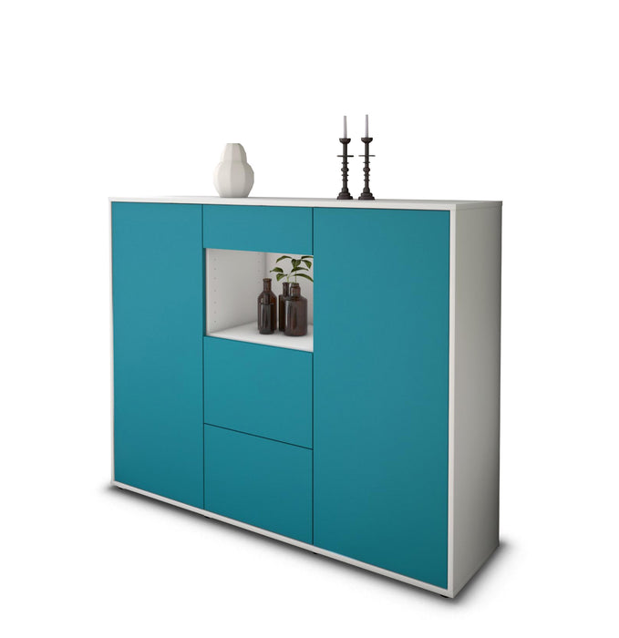 Highboard Rachelle, Türkis Studio (136x108x35cm) - Stil.Zeit Möbel GmbH