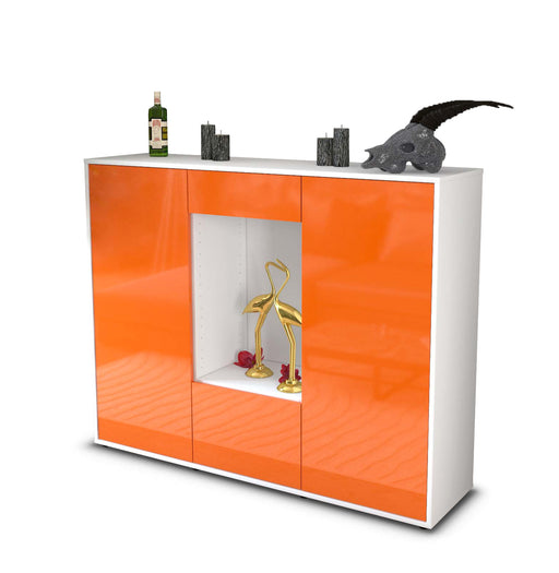 Highboard Raffaela, Orange Studio (136x108x35cm) - Stil.Zeit Möbel GmbH