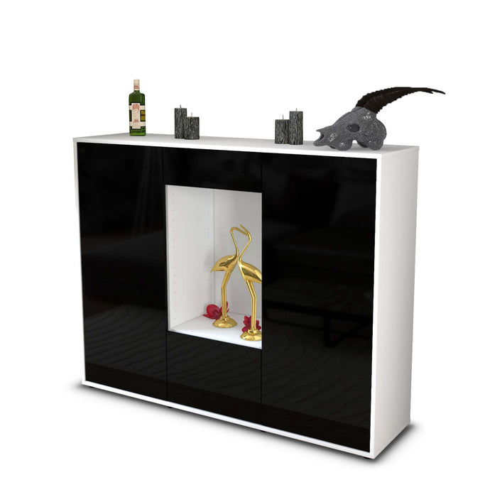 Highboard Raffaela, Schwarz Studio (136x108x35cm) - Stil.Zeit Möbel GmbH