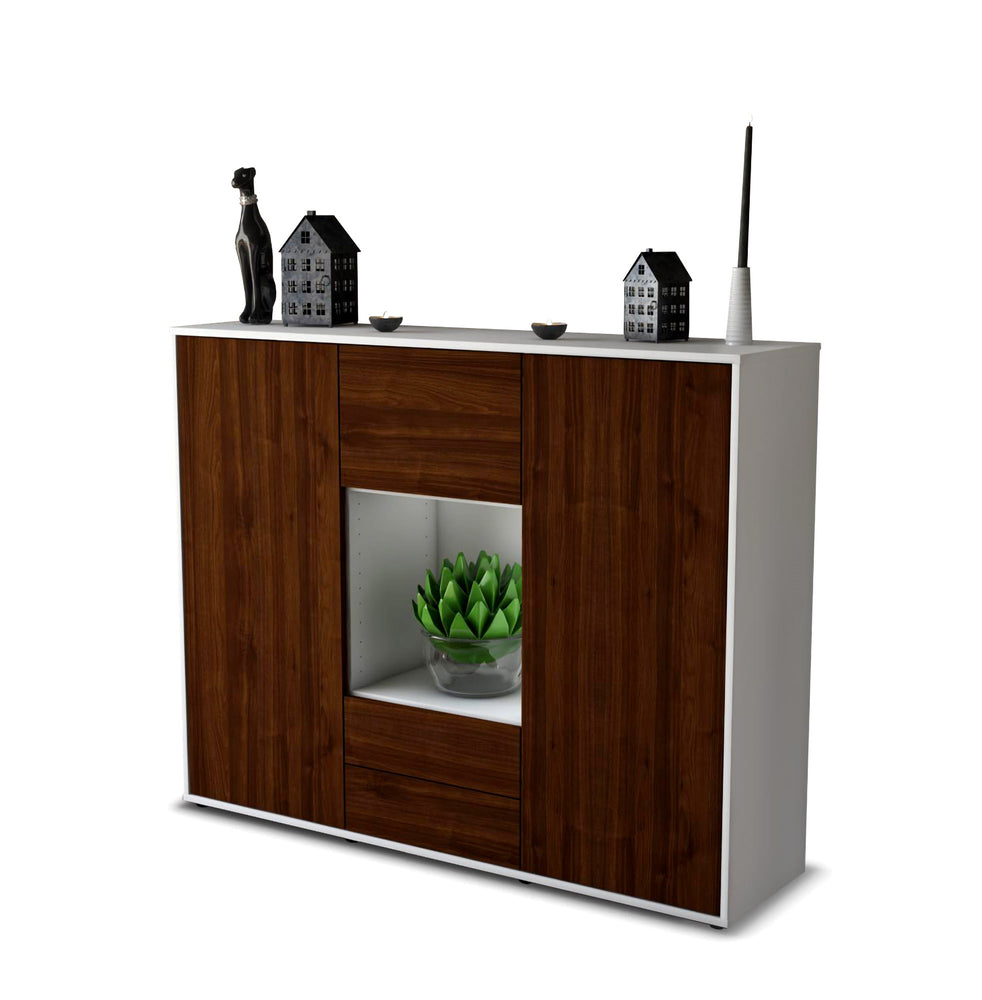 Highboard Rella, Walnuss Studio (136x108x35cm) - Stil.Zeit Möbel GmbH