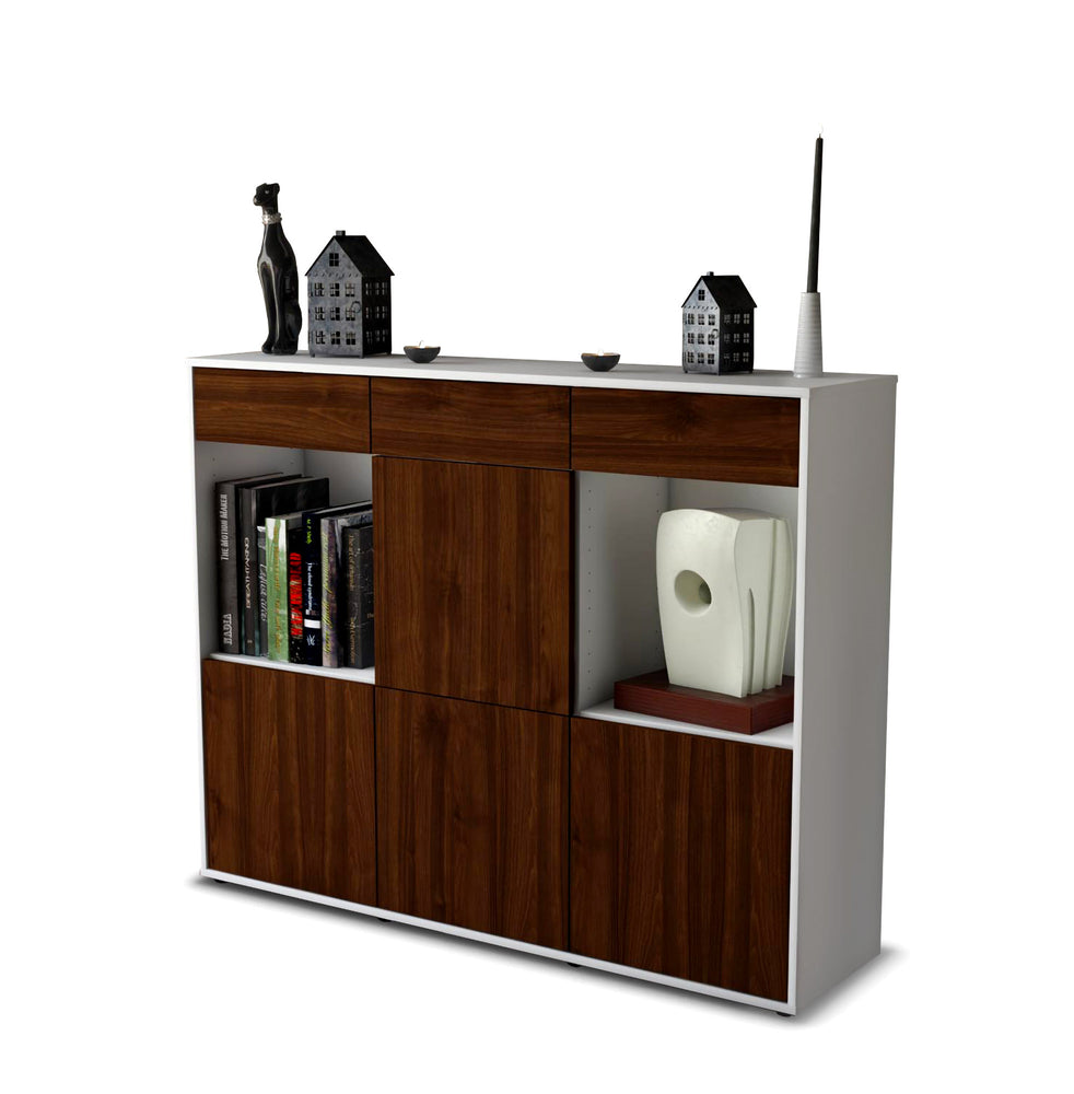 Highboard Selena, Walnuss Studio (136x108x35cm) - Stil.Zeit Möbel GmbH