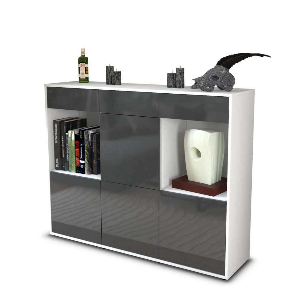 Highboard Selena, Grau Studio (136x108x35cm) - Stil.Zeit Möbel GmbH