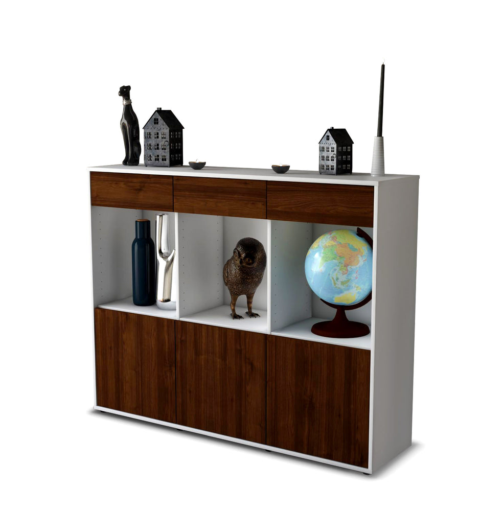 Highboard Selina, Walnuss Studio (136x108x35cm) - Stil.Zeit Möbel GmbH