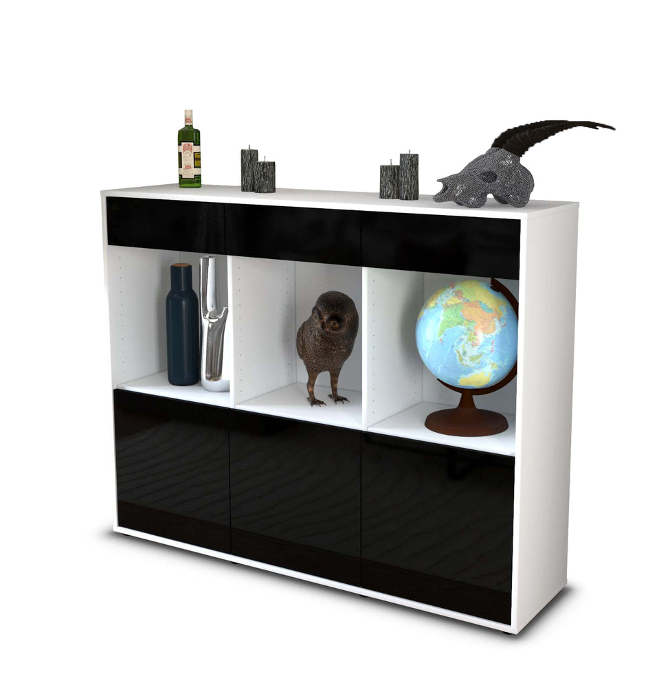 Highboard Selina, Schwarz Studio (136x108x35cm) - Stil.Zeit Möbel GmbH