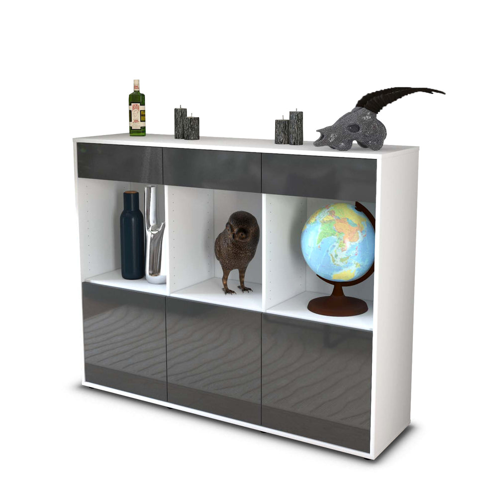 Highboard Selina, Grau Studio (136x108x35cm) - Stil.Zeit Möbel GmbH