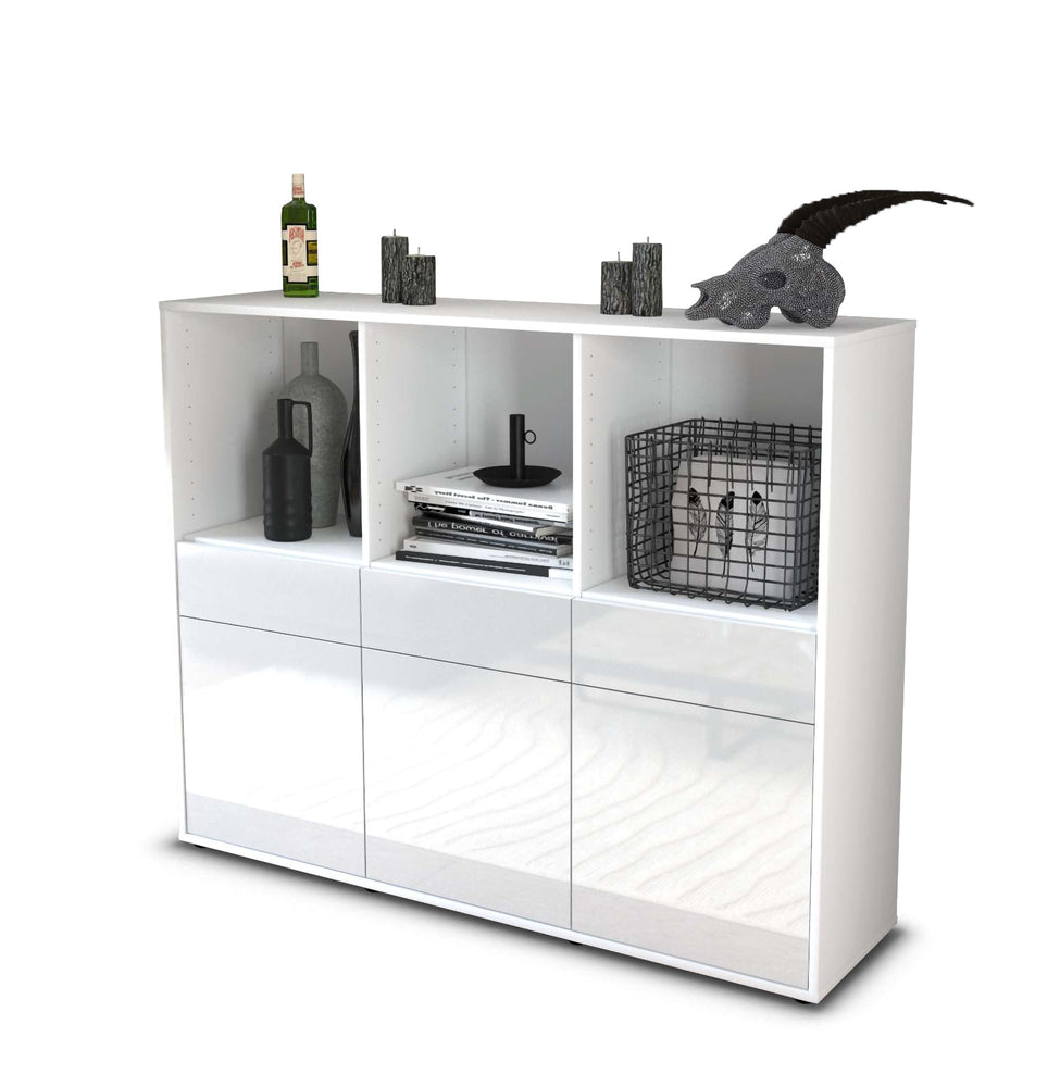 Highboard Selma, Weiß Studio (136x108x35cm) - Stil.Zeit Möbel GmbH