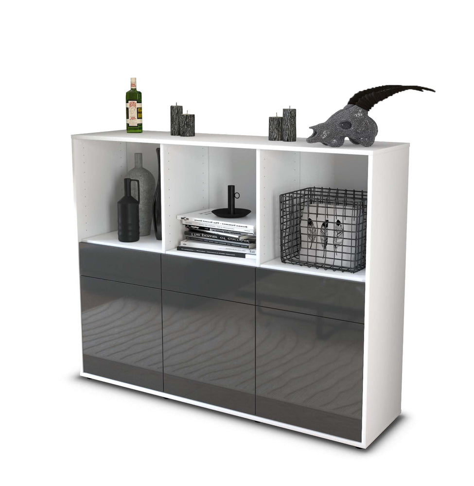 Highboard Selma, Grau Studio (136x108x35cm) - Stil.Zeit Möbel GmbH