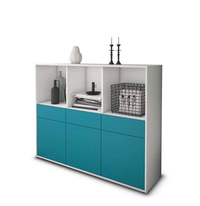 Highboard Selma, Türkis Studio (136x108x35cm) - Stil.Zeit Möbel GmbH