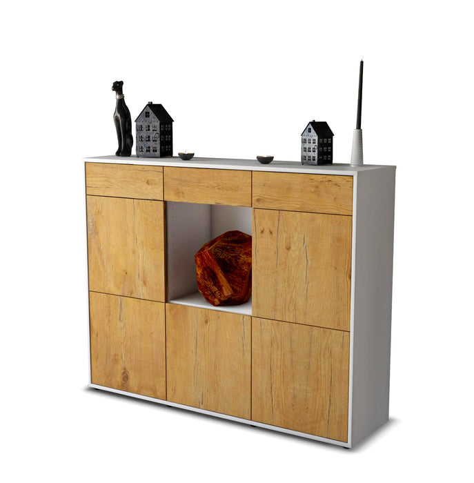 Highboard Serafina, Eiche Studio (136x108x35cm) - Stil.Zeit Möbel GmbH