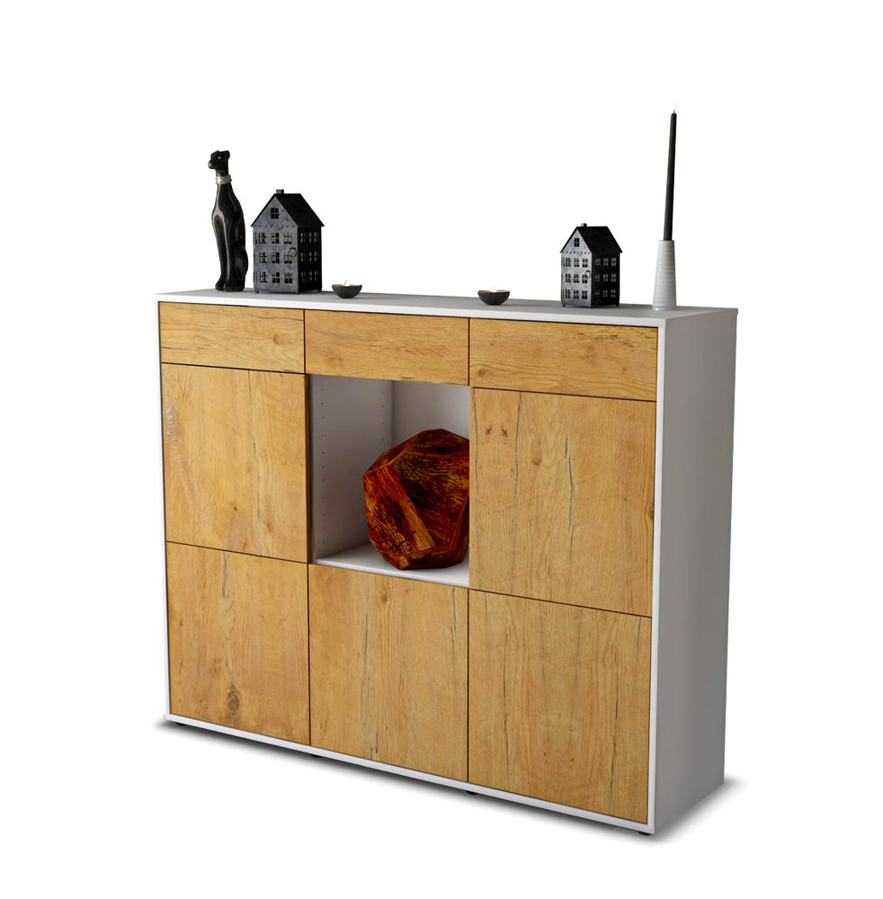 Highboard Serafina, Eiche Studio (136x108x35cm) - Stil.Zeit Möbel GmbH