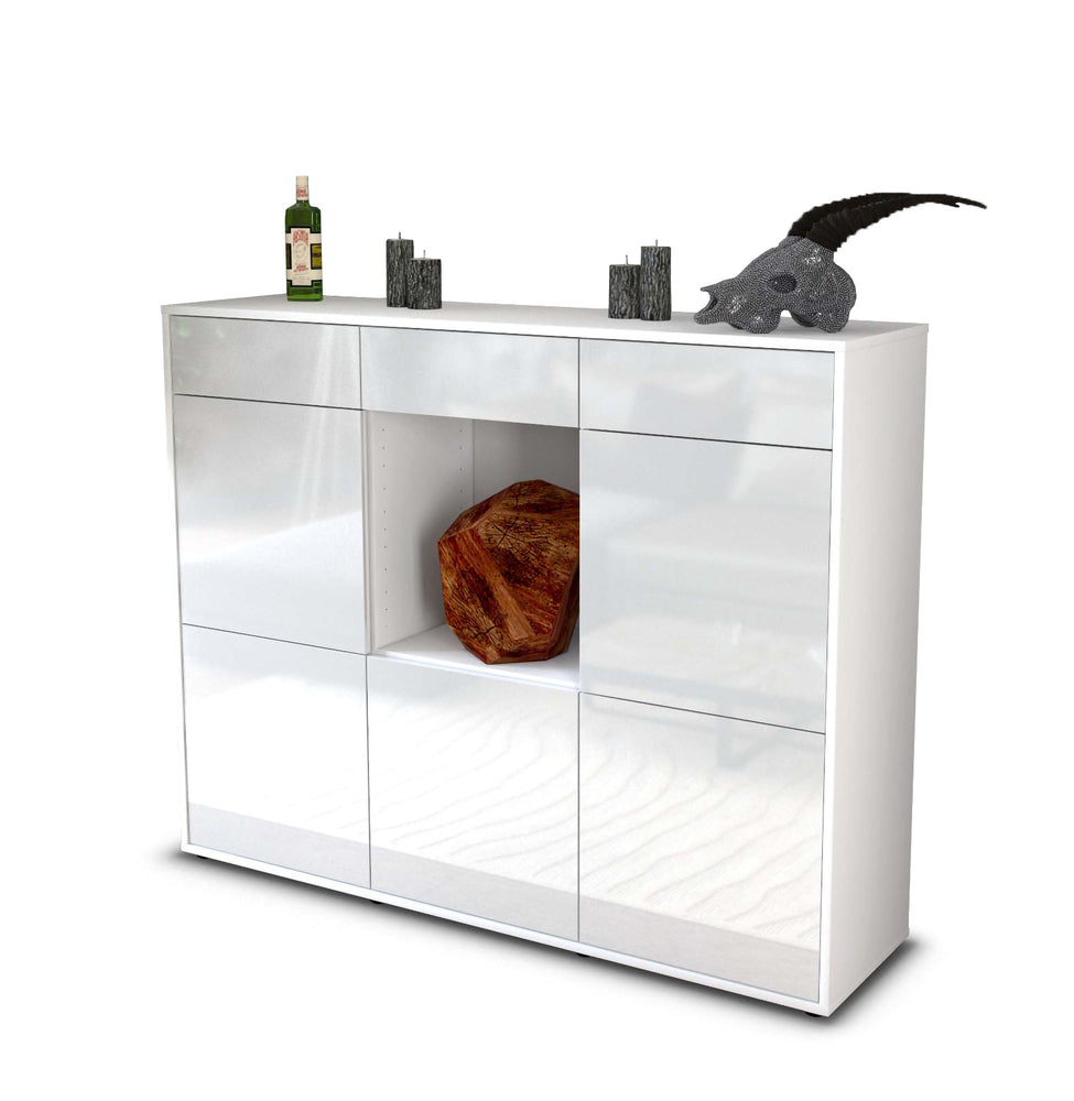 Highboard Serafina, Weiß Studio (136x108x35cm) - Stil.Zeit Möbel GmbH