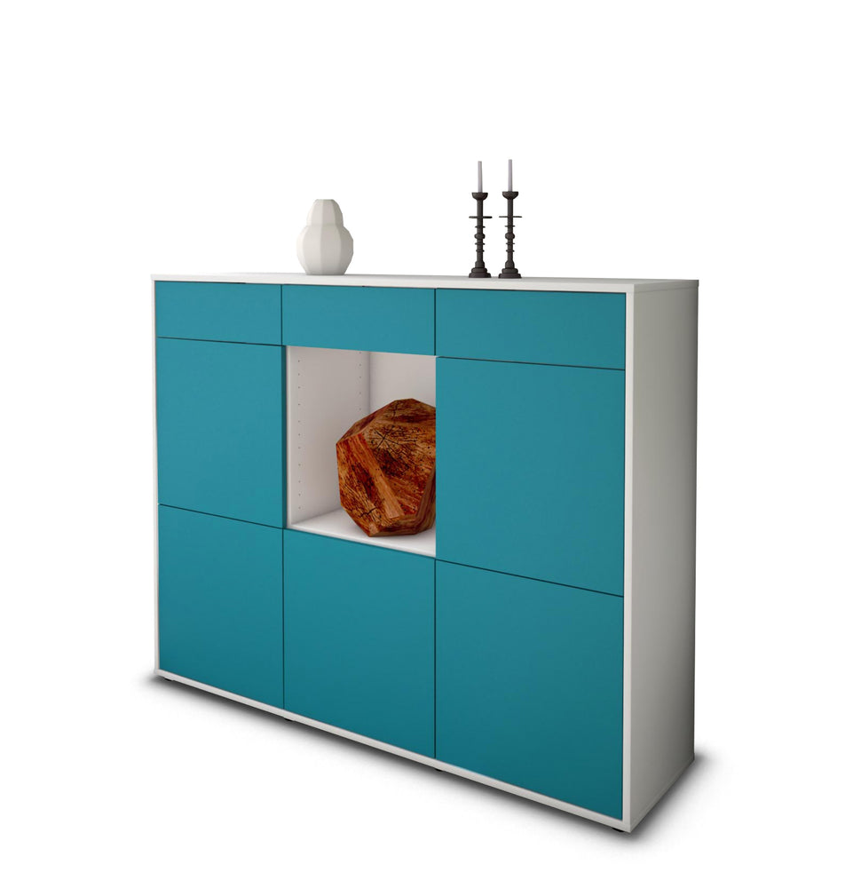 Highboard Serafina, Türkis Studio (136x108x35cm) - Stil.Zeit Möbel GmbH