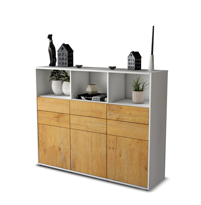 Highboard Serenella, Eiche Studio (136x108x35cm) - Stil.Zeit Möbel GmbH