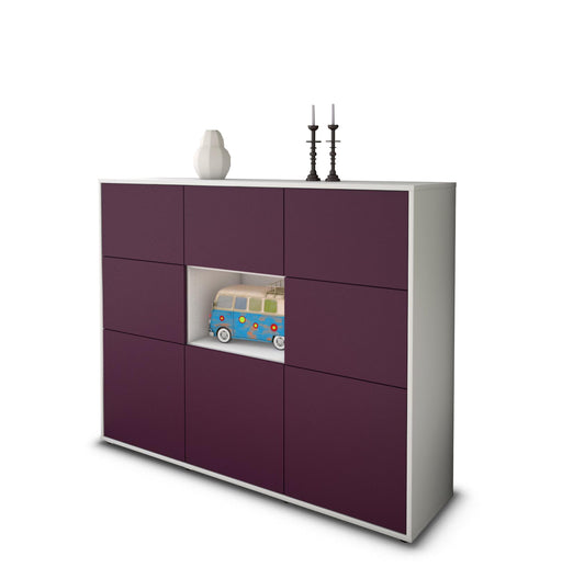 Highboard Silvia, Lila Studio (136x108x35cm) - Stil.Zeit Möbel GmbH