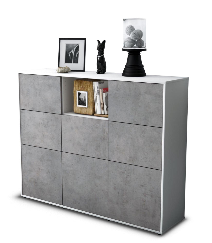 Highboard Simona, Beton Studio (136x108x35cm) - Stil.Zeit Möbel GmbH