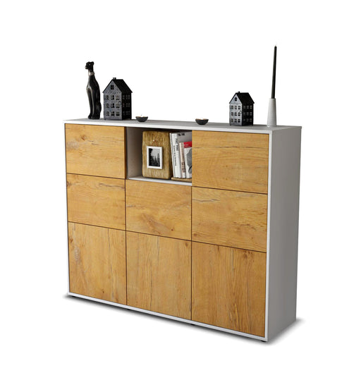 Highboard Simona, Eiche Studio (136x108x35cm) - Stil.Zeit Möbel GmbH