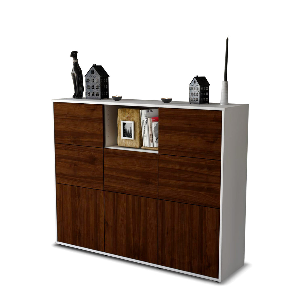 Highboard Simona, Walnuss Studio (136x108x35cm) - Stil.Zeit Möbel GmbH