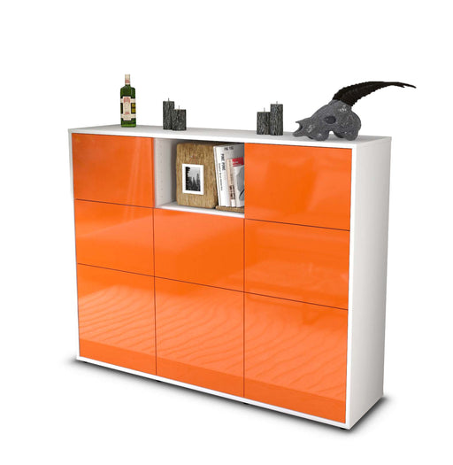 Highboard Simona, Orange Studio (136x108x35cm) - Stil.Zeit Möbel GmbH