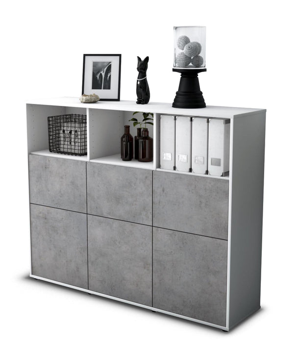 Highboard Sina, Beton Studio (136x108x35cm) - Stil.Zeit Möbel GmbH