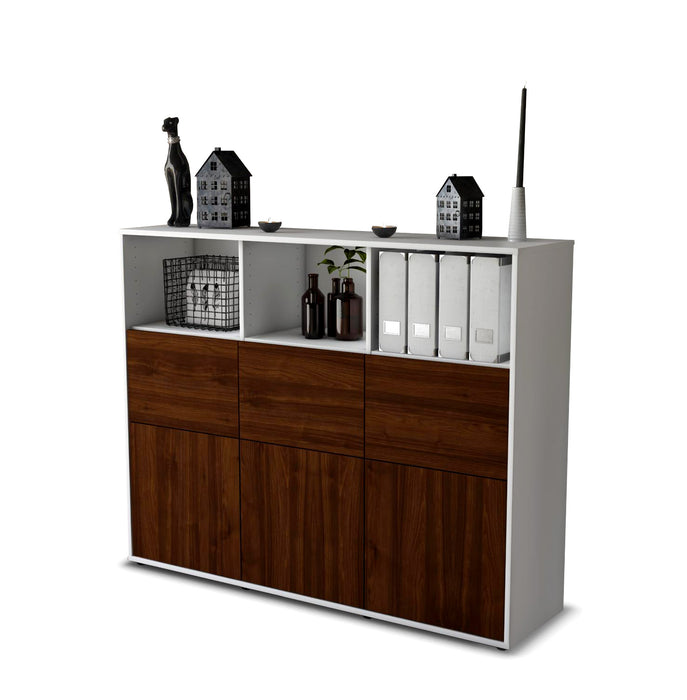 Highboard Sina, Walnuss Studio (136x108x35cm) - Stil.Zeit Möbel GmbH