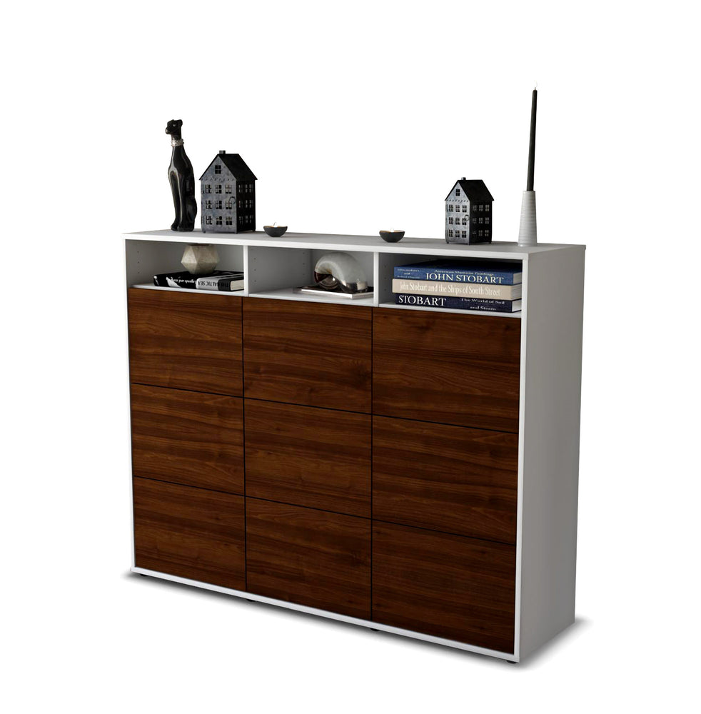 Highboard Sofia, Walnuss Studio (136x108x35cm) - Stil.Zeit Möbel GmbH