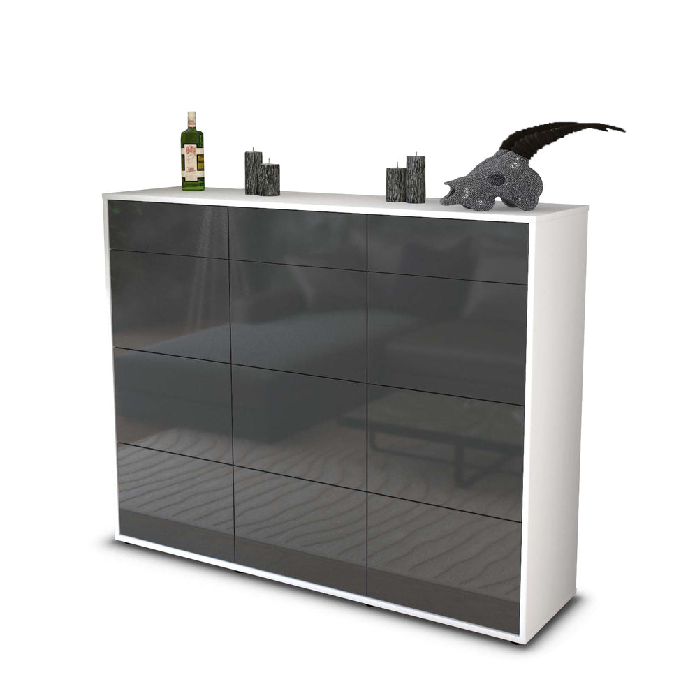 Highboard Stefanie, Grau Studio (136x108x35cm) - Stil.Zeit Möbel GmbH